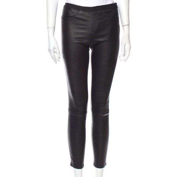 Helmut Lang Black Stretch Lambskin Leather Leggings / Skinny Pants - Picture 1 of 9